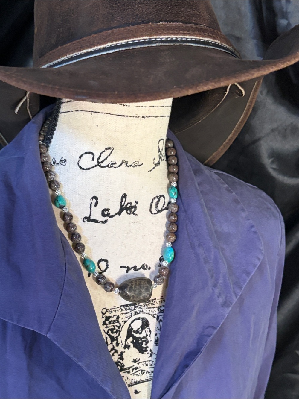 Kingman Turquoise & Coffee Jasper Statement Necklace | Artisan Southwest Style
